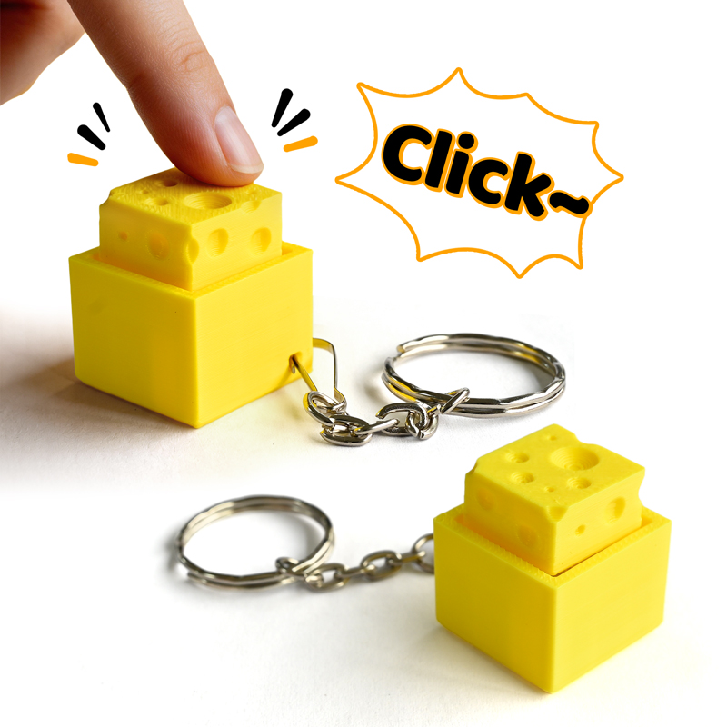 3D Printing Gif - Drukowany w 3D serowy brelok do