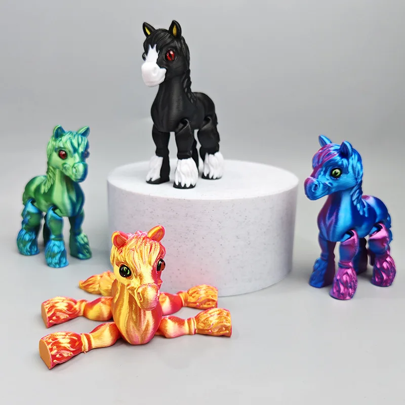 3D Printing Gif - Drukowane w 3D, wielowarstwowe, ruchome konie,