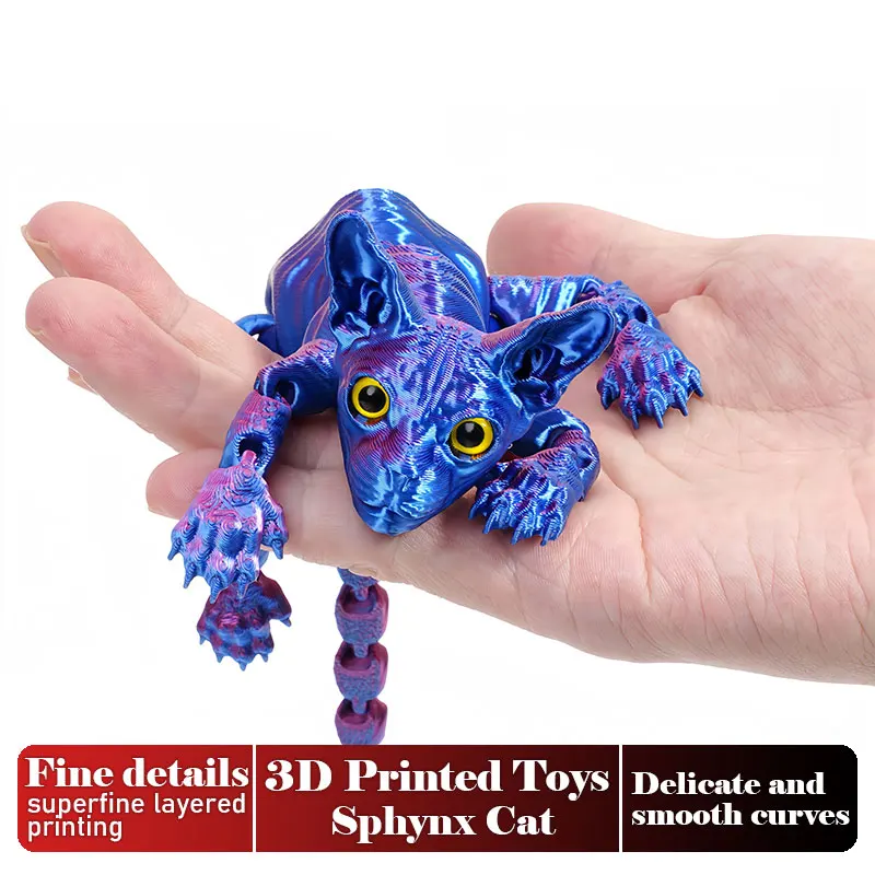 3D Printing Gif - Kot z nadrukiem 3D Realistyczne, ruchome