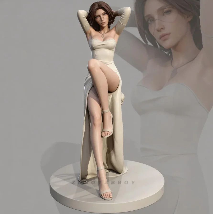 3D Printing Gif - Model drukowany 3D, statuetka modnej kobiety,